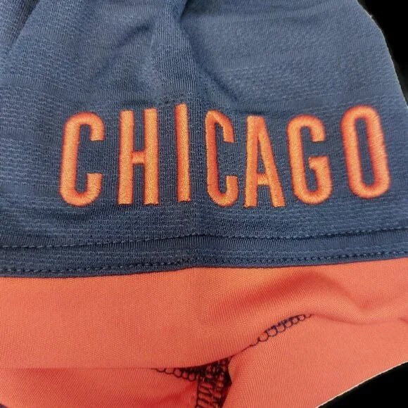 Chicago Bears Mens Size M Short Sleeve Golf Polo Shirt Navy Blue Team Apparel - Picture 6 of 6